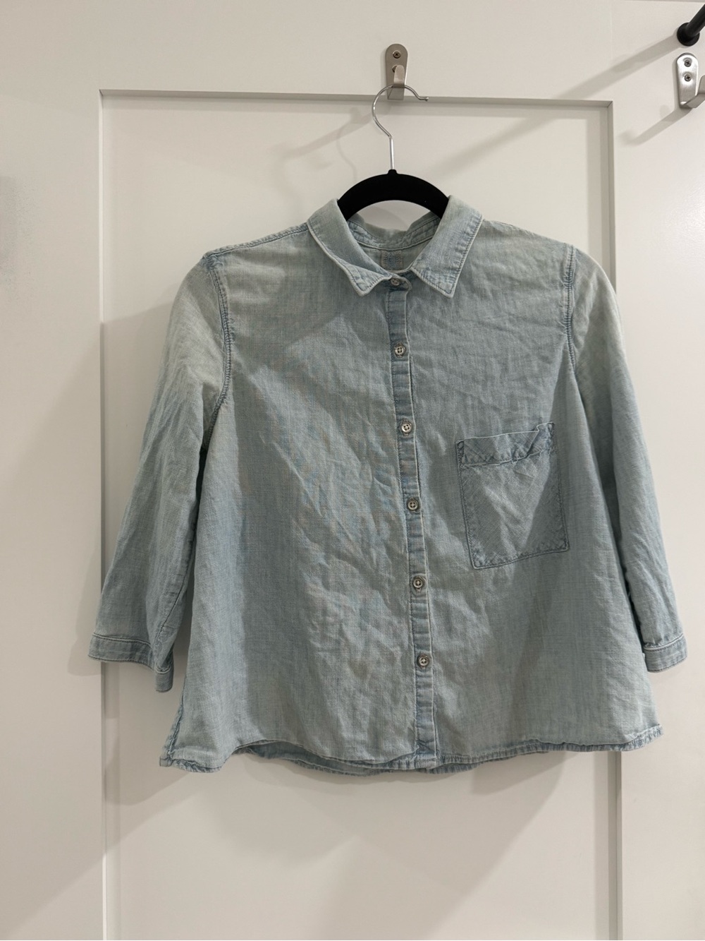 rag & bone jean light blue (moonshine) boxy fit oversized boxy denim button down